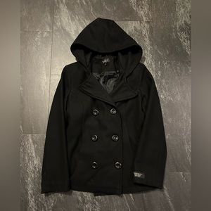 Suzy shier size medium wool blend jacket with hood